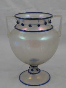 A slightly iridescent glass two