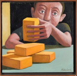 A small 20th C. oil on wood