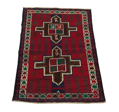 A Small Balouch Rug Blue green