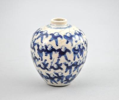 A Small Blue and White Melon Jar,