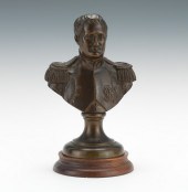 A Small Bronze Bust of Napoleo