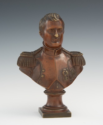 A Small Bronze Bust of Napoleon