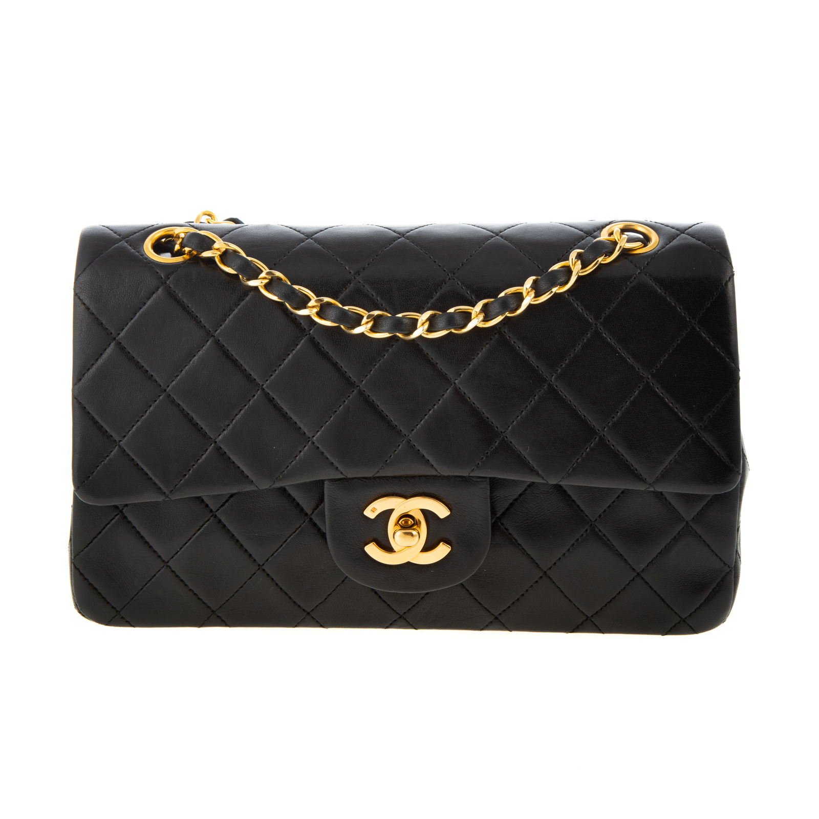 A SMALL CHANEL DOUBLE FLAP BAG A