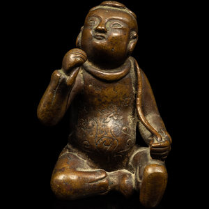 A Small Chinese Bronze Figure of