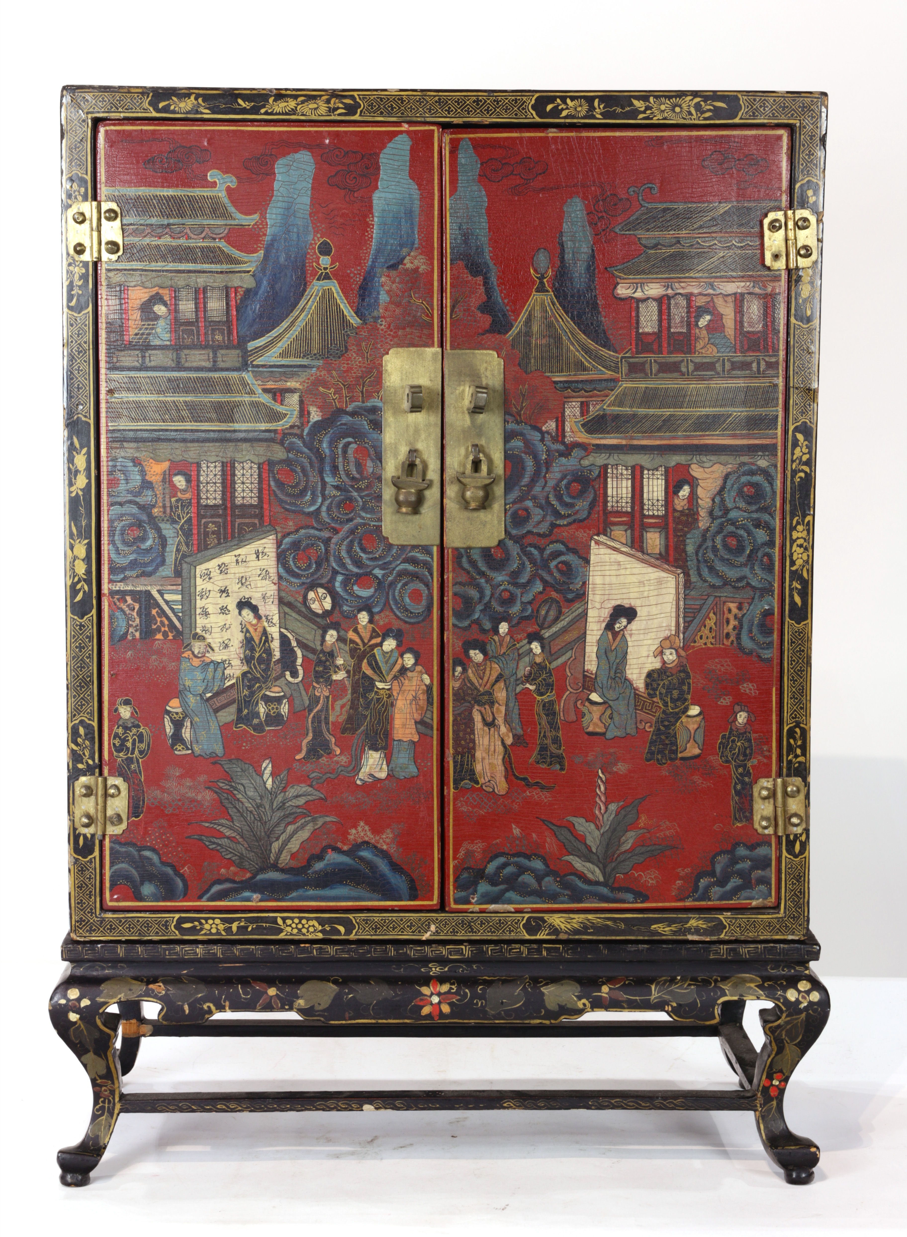 A SMALL CHINESE LACQUER CABINET