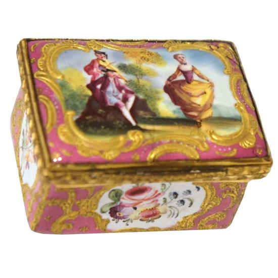 A Small French Enamel Patch Box