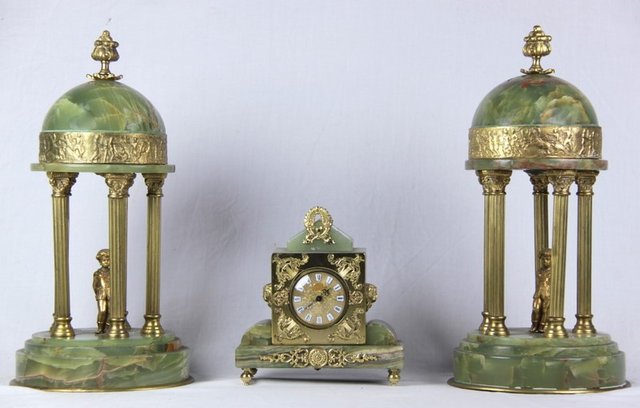 A small green alabaster mantel