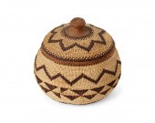 A SMALL LIDDED HUPA/YUROK/KARU