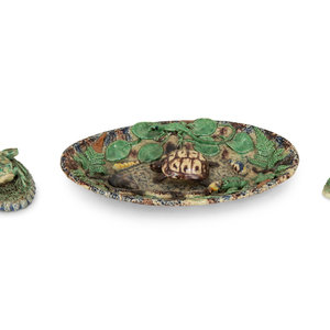 A Small Majolica Oval Dish in the