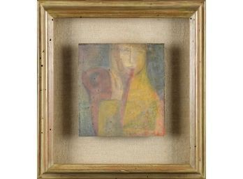 A small oil on board, label on back