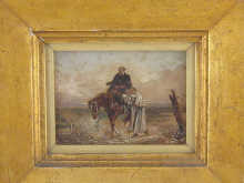 A small oil on panel in wide gilt