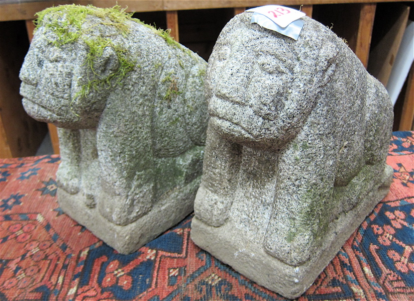 A SMALL PAIR OF CHINESE GRANITE