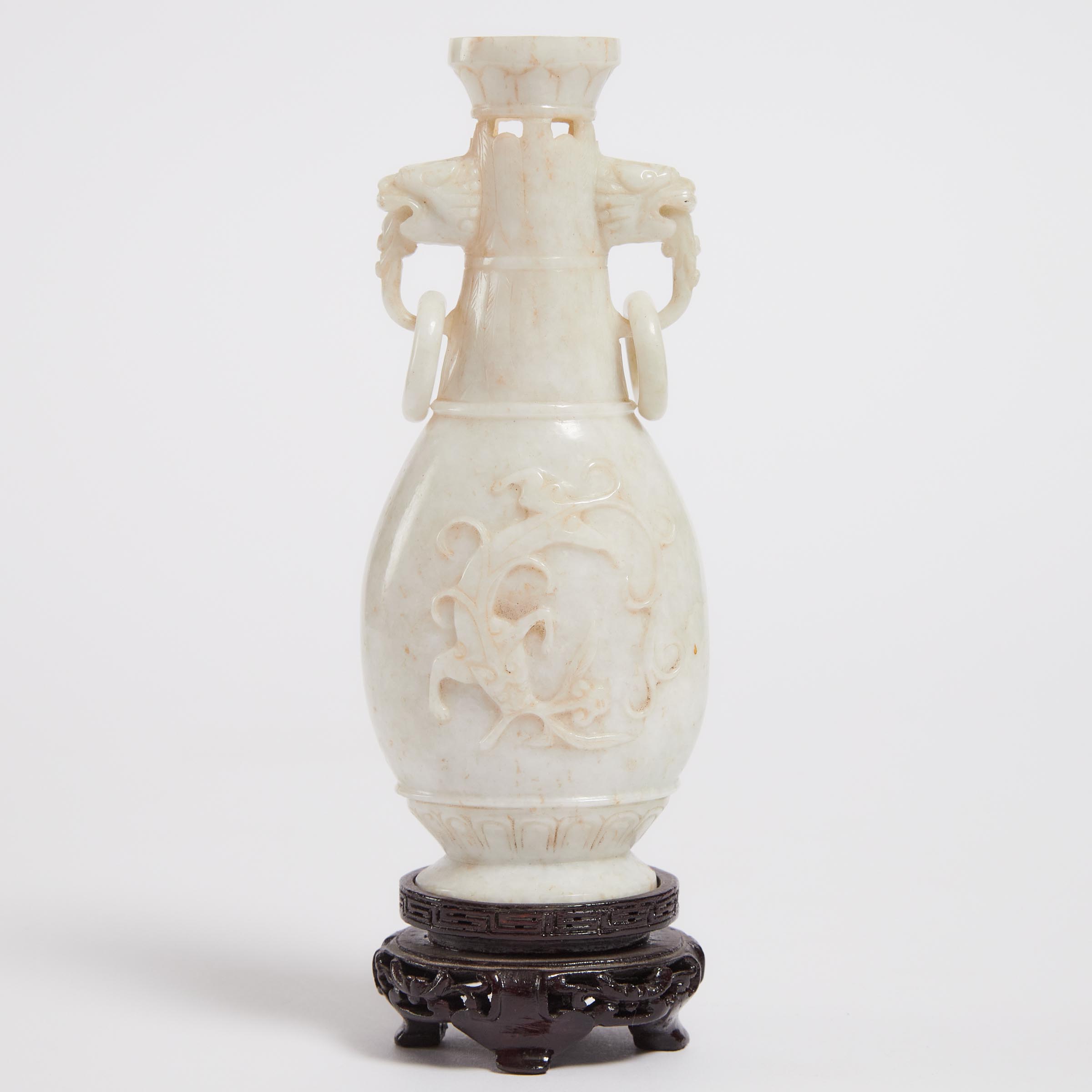 A Small Pale Hardstone Vase,