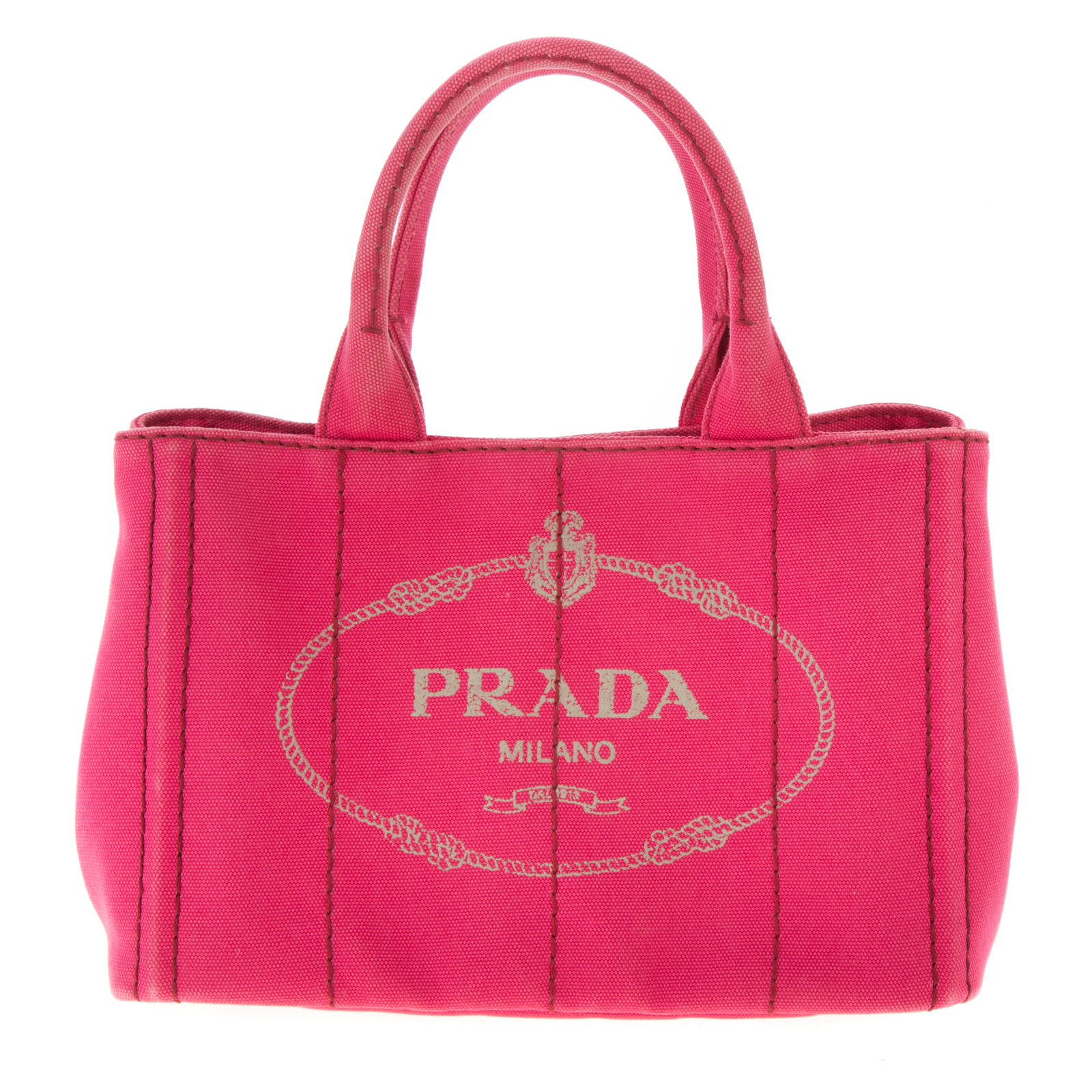 A SMALL PRADA CANAPA TOTE A pink