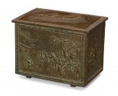 A SMALL REPOUSSE BRASS DECORAT