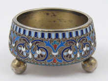A small Russian cloisonne silver
