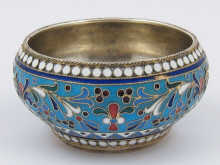 A small Russian silver cloisonne