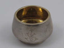 A small Russian silver salt by