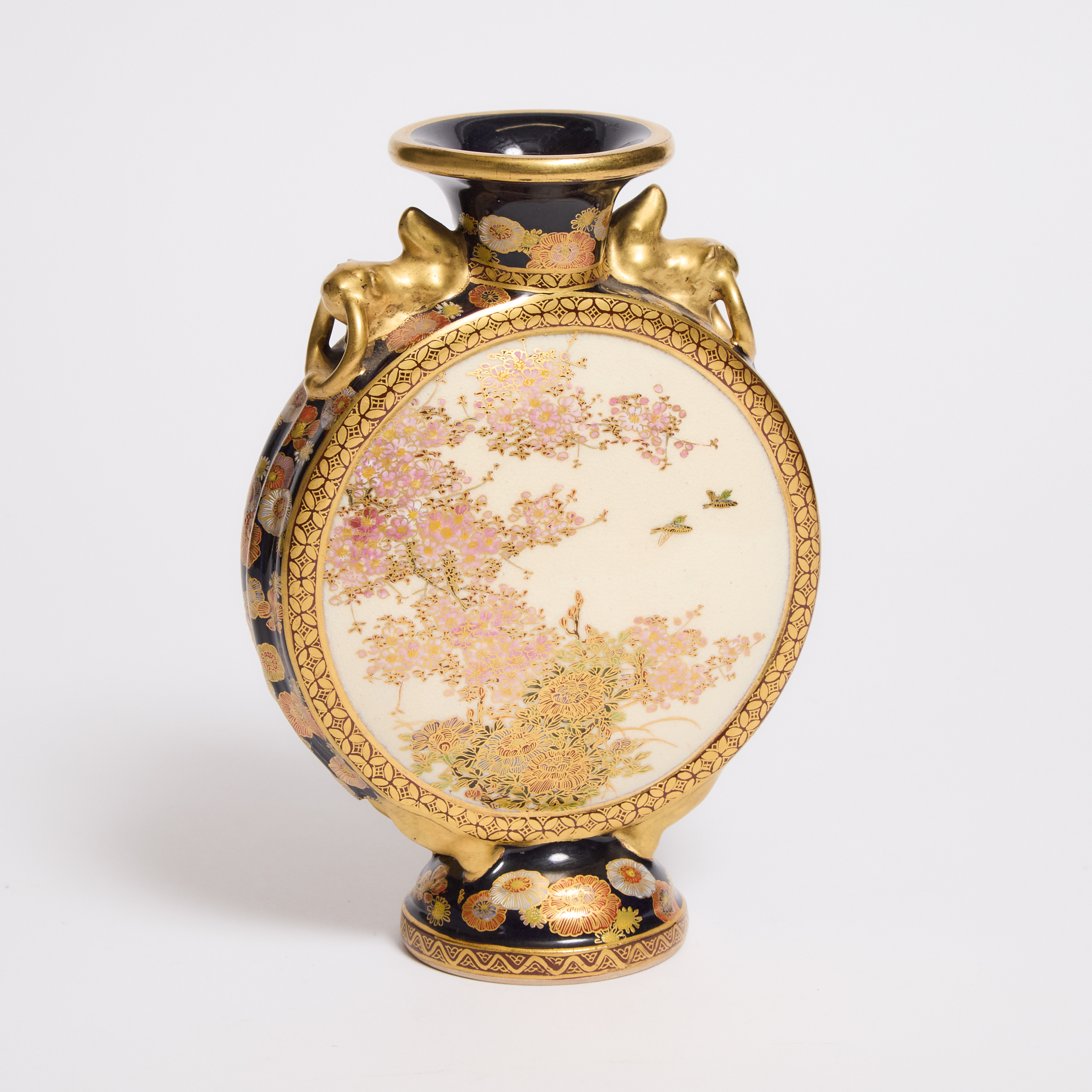A Small Satsuma Moon Flask, Meiji