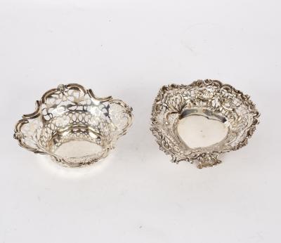 A small silver bonbon dish,