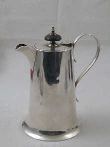 A small silver chocolate pot Walker