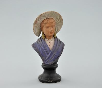 A Small Terracotta Portrait Bust An