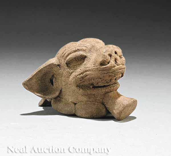 A Small Veracruz Hog's Head Pottery