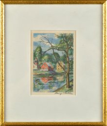 A small vintage lithograph, house