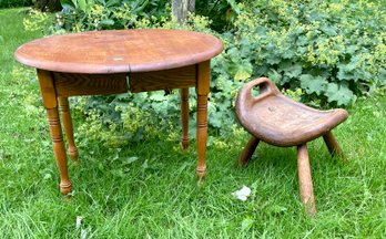 A small vintage oak table 19”H x