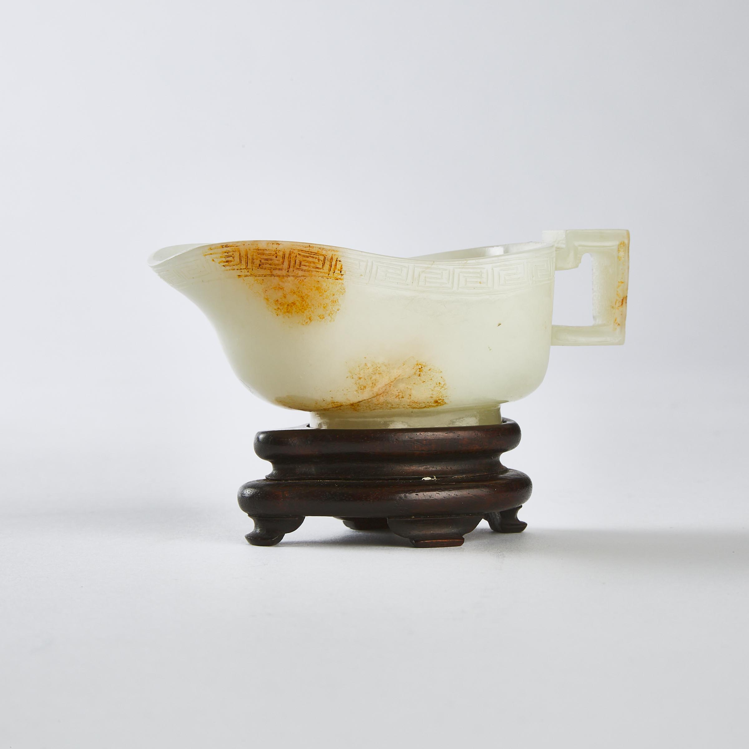 A Small White and Russet Jade