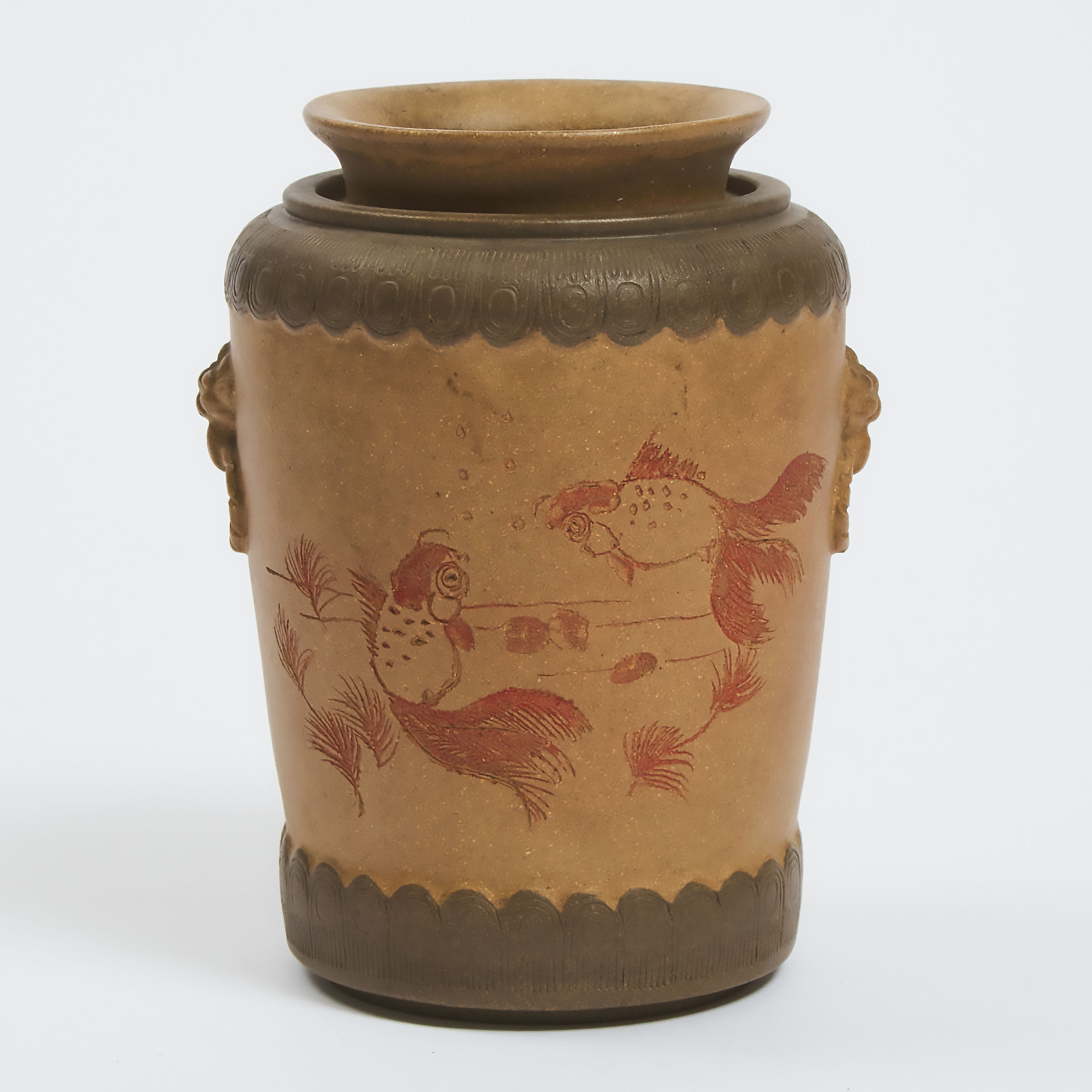 A Small Zisha Vase, 'Jin Shang Ding