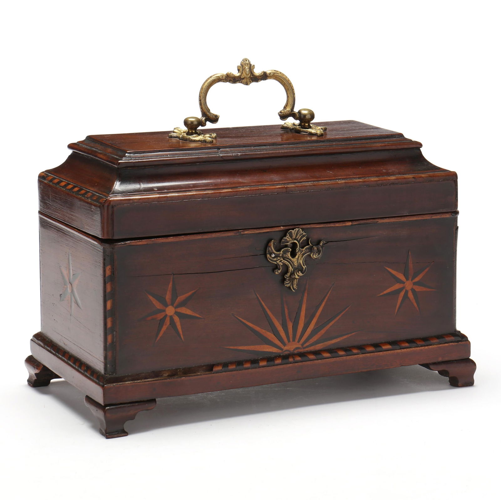 A SOUTHERN CHIPPENDALE INLAID TEA
