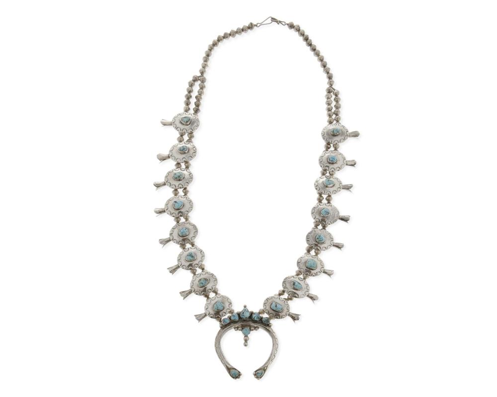 A SOUTHWEST SILVER AND TURQUOISE