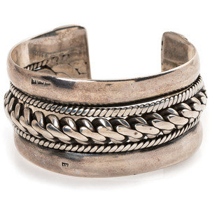 A Southwestern Style Silver Cuff