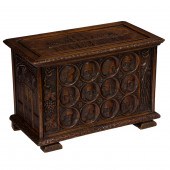 A SPANISH BAROQUE STYLE OAK CH