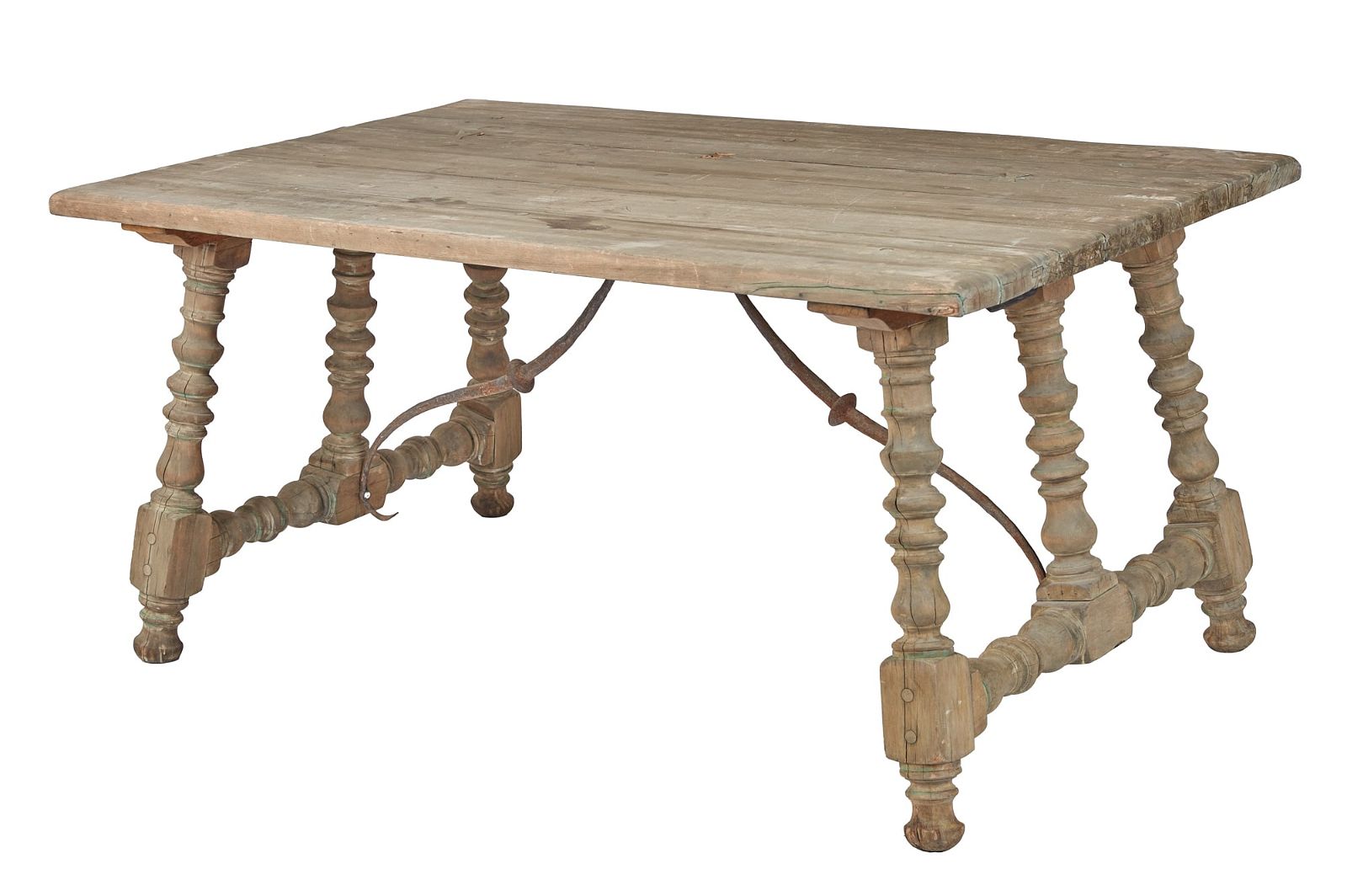 A SPANISH BAROQUE STYLE PICKLED OAK
