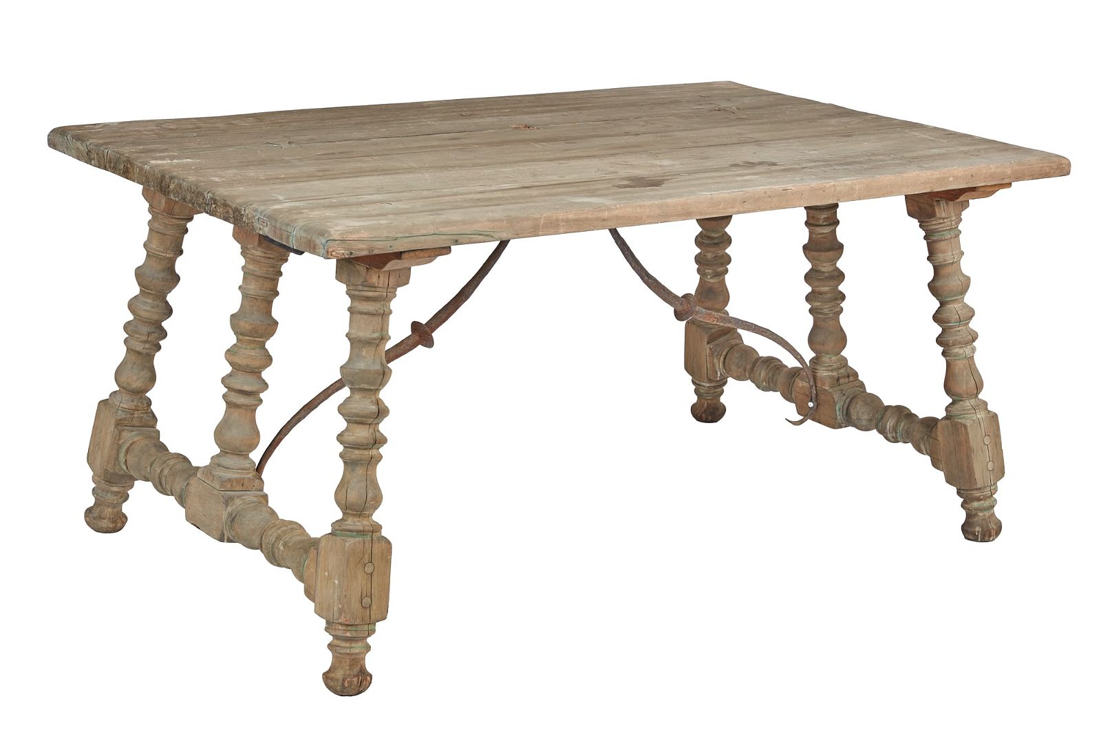 A SPANISH BAROQUE STYLE PICKLED OAK