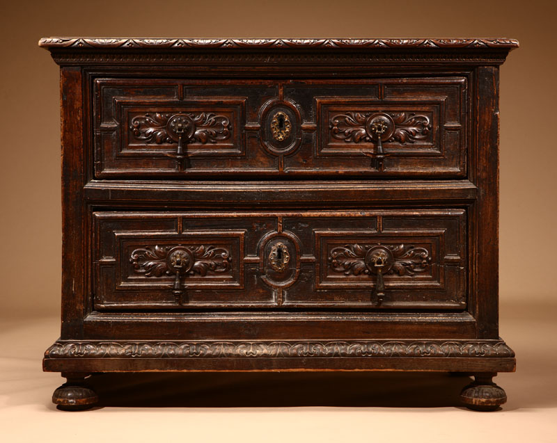 A Spanish Baroque walnut chest of