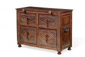 A SPANISH BAROQUE WALNUT CHEST