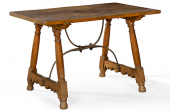 A SPANISH BAROQUE WALNUT LIBRA