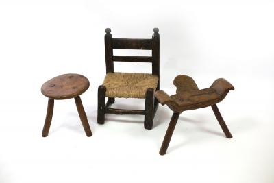 A Spanish birthing stool, a