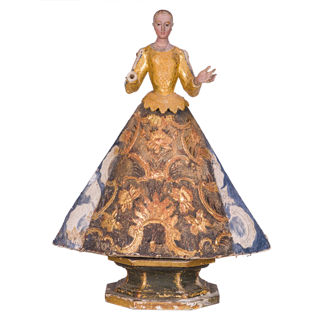 A SPANISH COLONIAL GILT AND