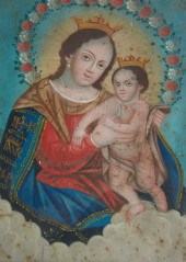 A SPANISH COLONIAL PAINTING OF