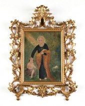 A SPANISH COLONIAL RETABLO, "S
