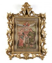 A SPANISH COLONIAL RETABLO, "T