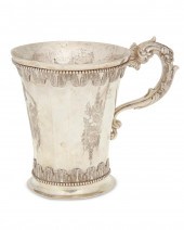 A SPANISH COLONIAL SILVER MUGA