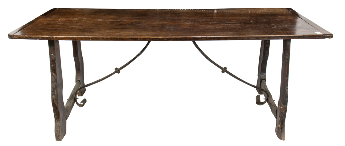 A SPANISH COLONIAL TRESTLE TABLE