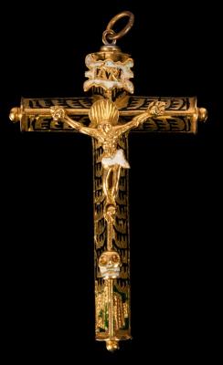 A Spanish enamel and yellow metal