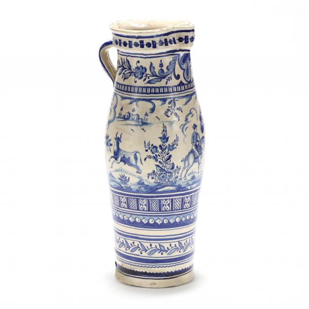 A SPANISH MAJOLICA FLOOR PITCHER