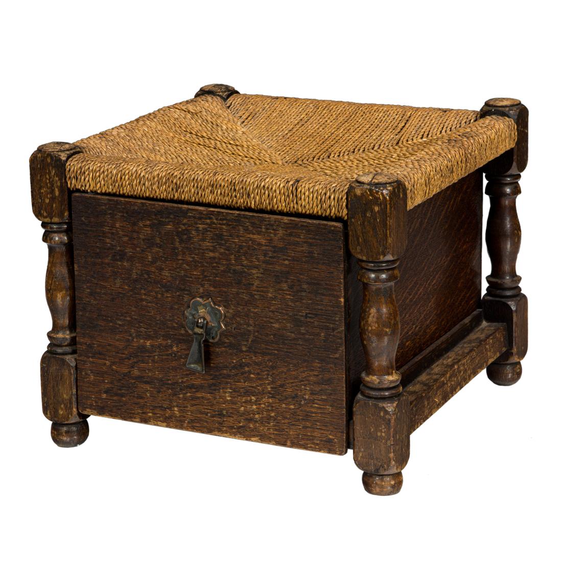 A SPANISH REVIVAL OAK RUSH SEAT